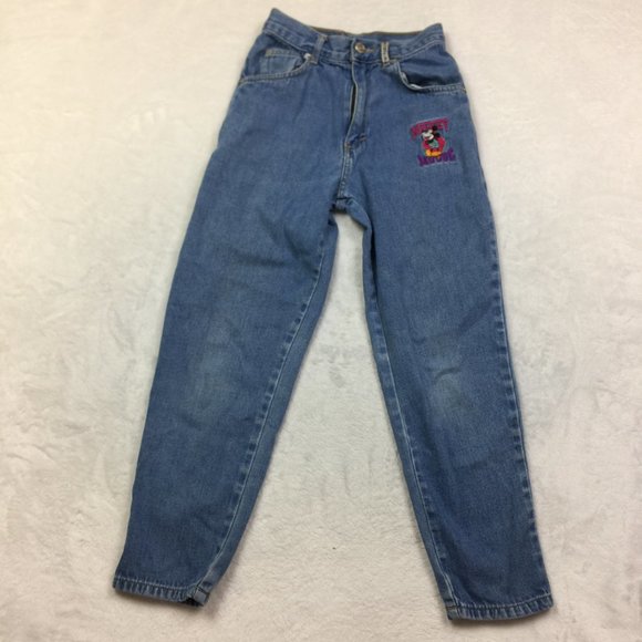 Vintage Mickey & Co Jeans Boys Girls Size 10 Blue Denim Embroidered 100% Cotton - Picture 1 of 14